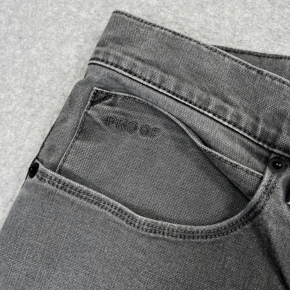 Proof Rover Pants Mens 33x32 (32x31) Gray Slim Stretch Workwear‎ Outdoor Canvas